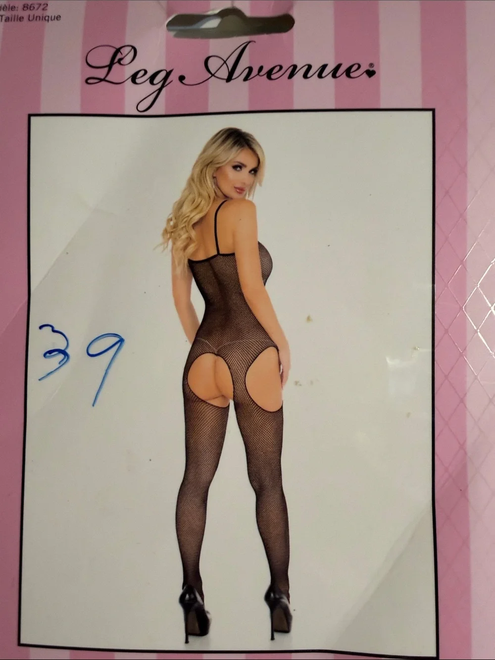 Leg Avenue Black Fishnet Suspender Bodystocking - Picture 2 of 4